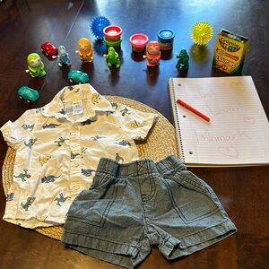 Carter’s Baby Boy 6 Mo NWOT Button Down Shirt & Shorts Set